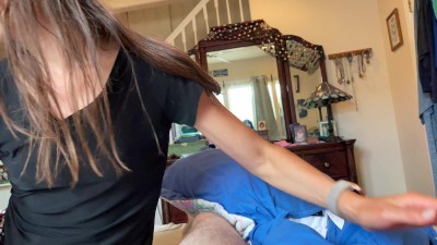 Milf Almost Gets Caught Sucking My Cock By Her Stepmom Right As I Cum POV. Still Swallows It